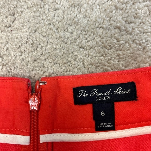 J. Crew coral pink pencil skirt Sz 8 pockets NWOT - Picture 5 of 10
